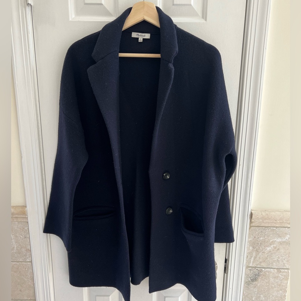 Madewell Navy Sweater Blazer